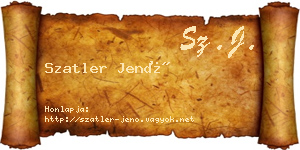 Szatler Jenő névjegykártya