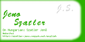 jeno szatler business card